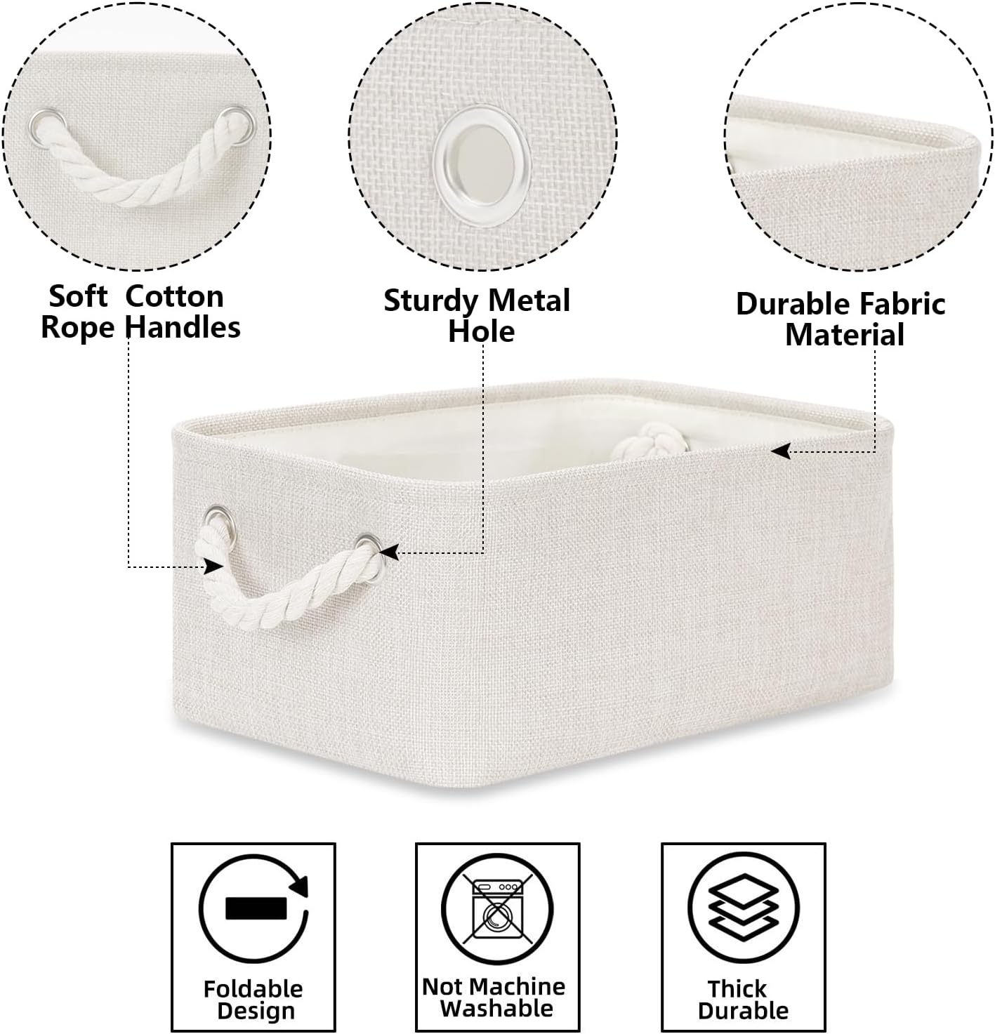 Small Storage Baskets / Ivory / Set of 6