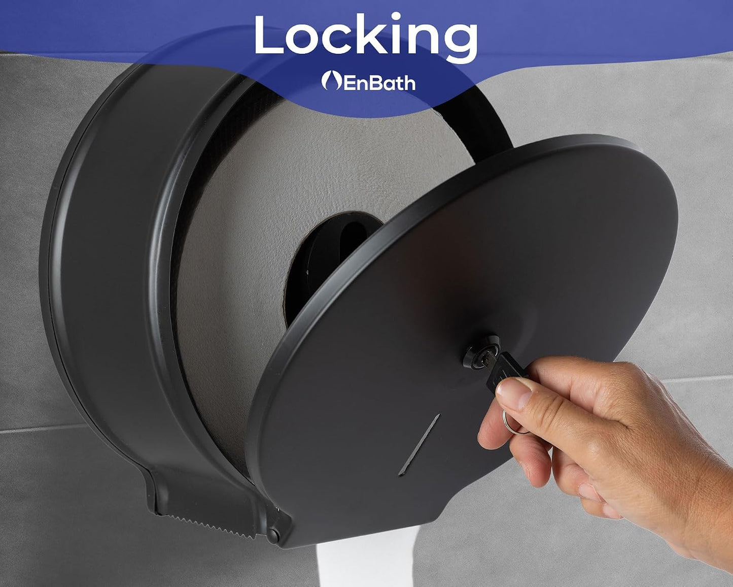 Jumbo Toilet Paper Dispenser-Wall Mount Industrial Toilet Paper Holder, Commercial Grade, Stainless Steel, Locking