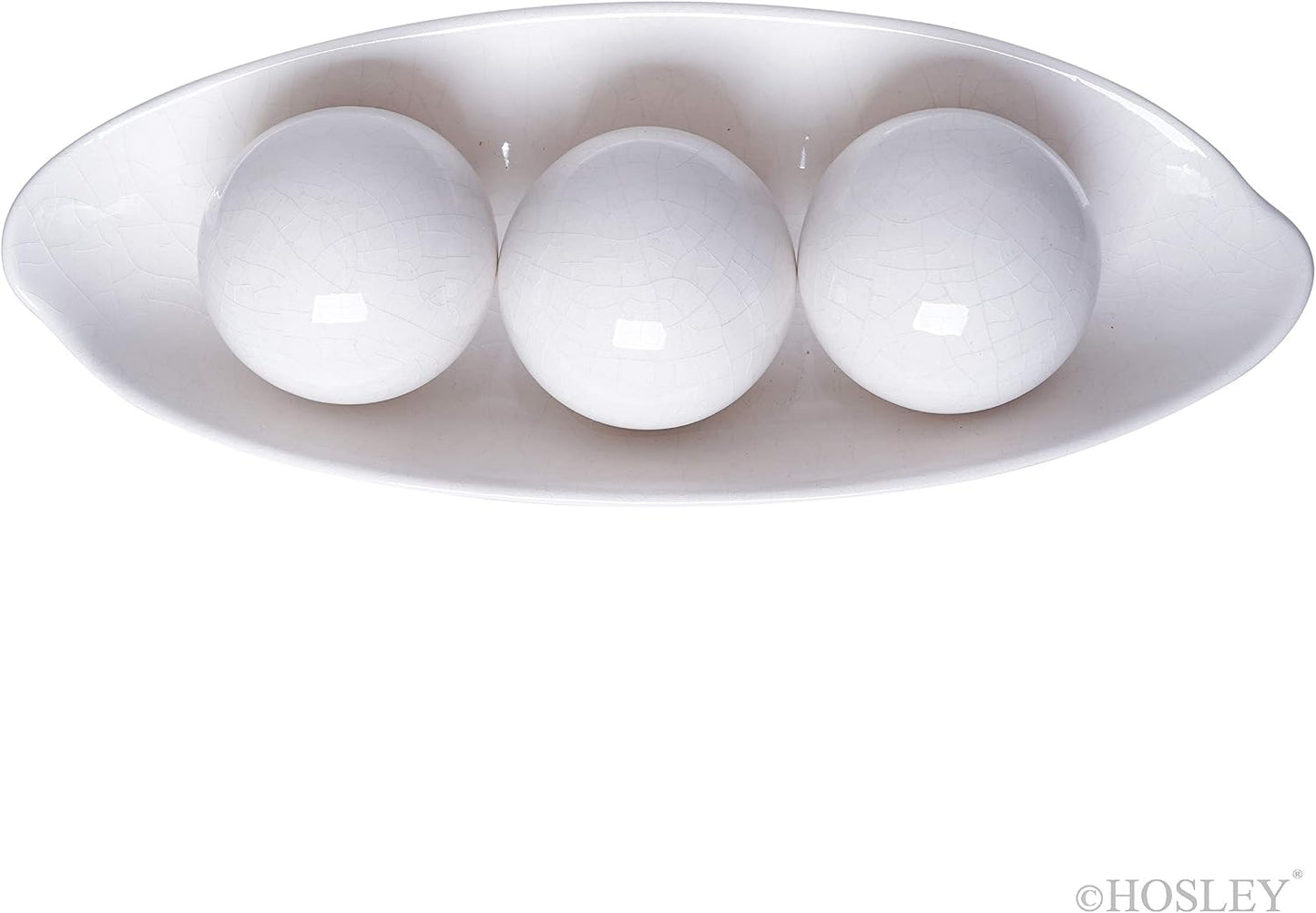 Decorative Bowl and Orb Set. GIFT / Crackle Ivory