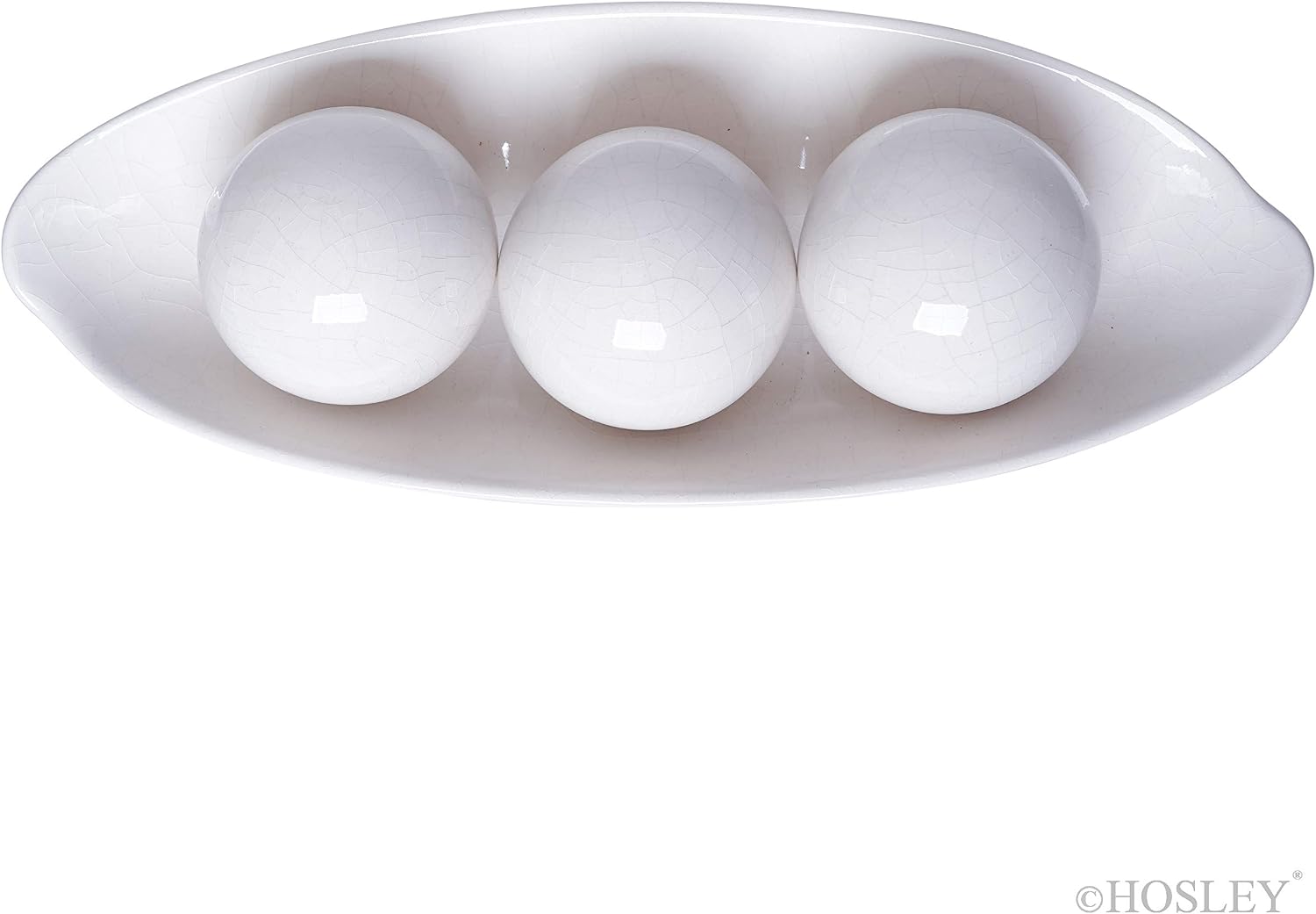 Decorative Bowl and Orb Set. GIFT / Crackle Ivory