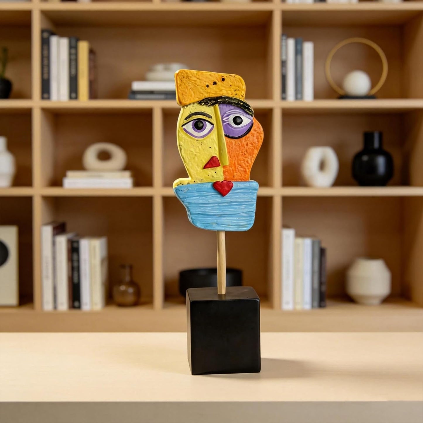 Handcrafted Statues Resin Abstract Sculpture / Yellow