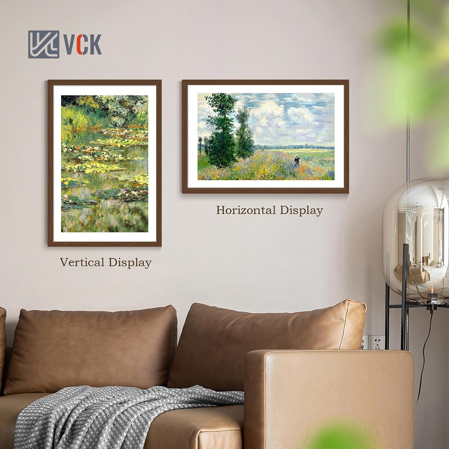 VCK 24x36 Poster Frame Brown 4 Pack, Wide Thick Wood Border, for Prints | Exclusive Woodgrain, Wall Hanging, HD