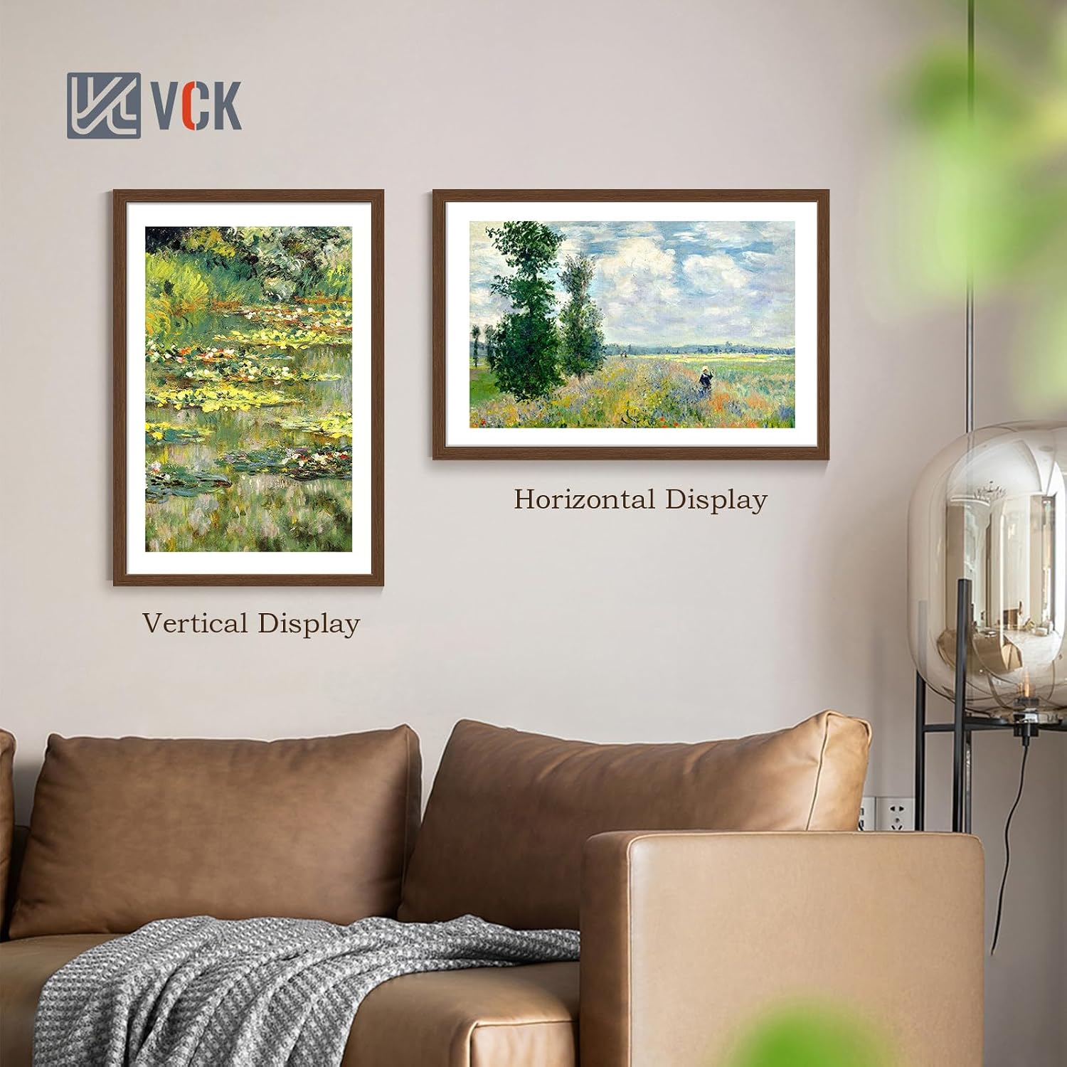 VCK 24x36 Poster Frame Brown 4 Pack, Wide Thick Wood Border, for Prints | Exclusive Woodgrain, Wall Hanging, HD