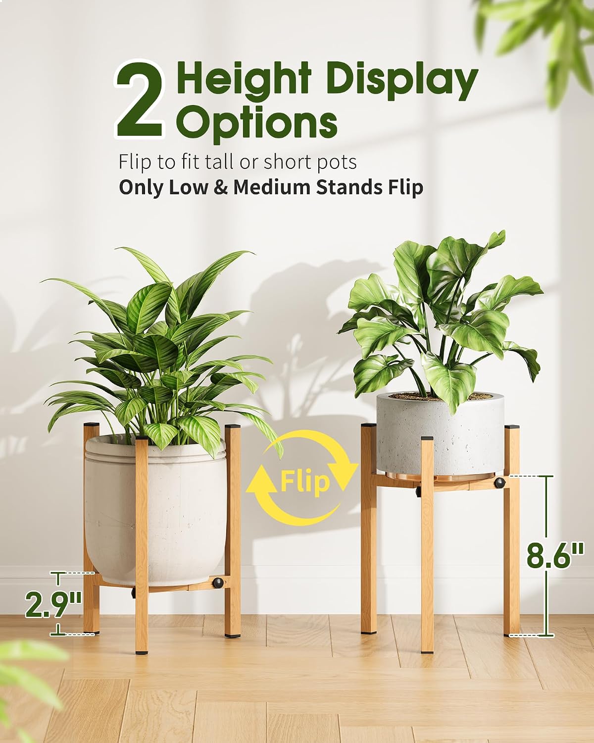 3 Pack Plant Stand Indoor Adjustable, Metal Modern Indoor Plant Stand, Heavy Duty Single Plant Stands Outdoor Corner