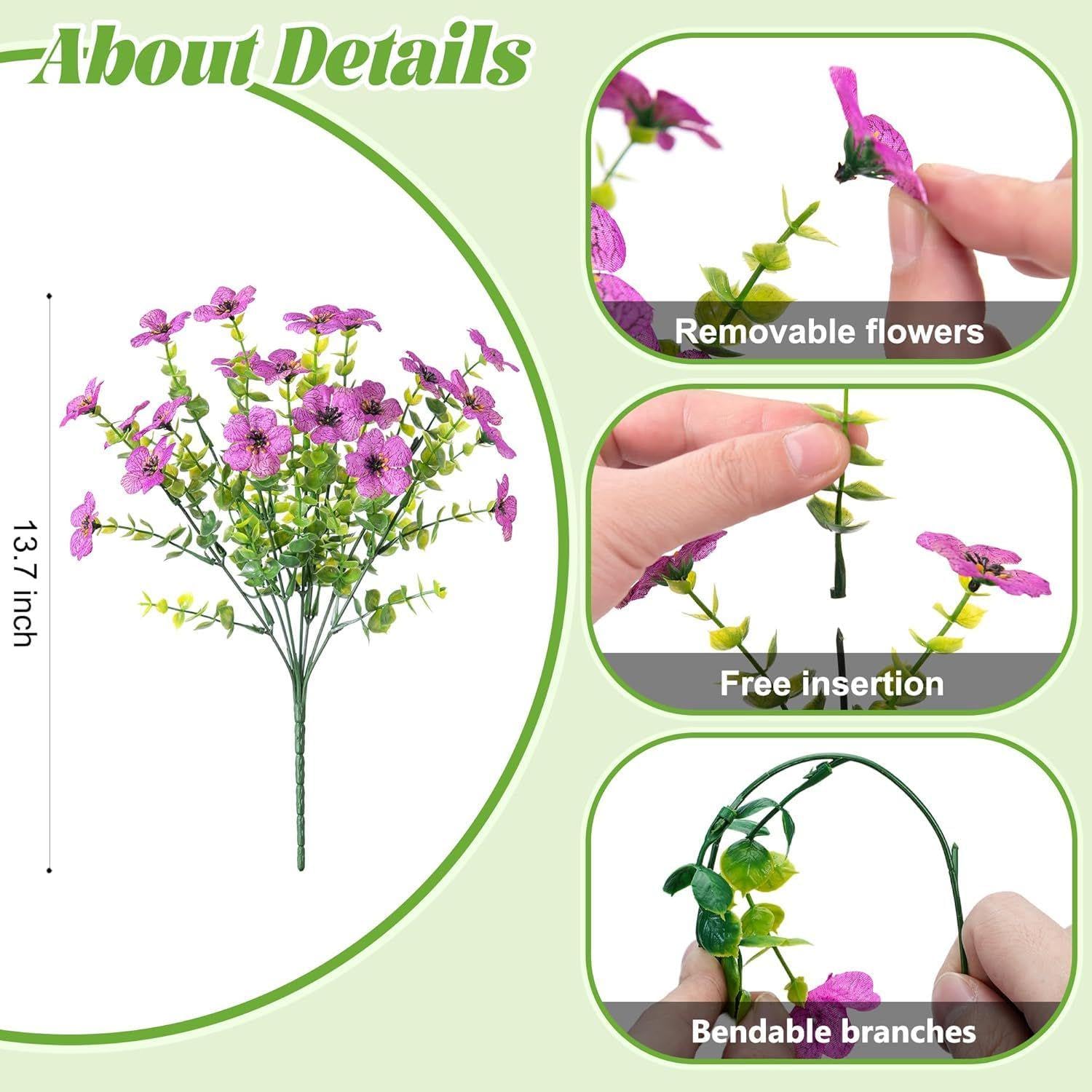 Artificial Fake Plants Flowers / Purple Pink