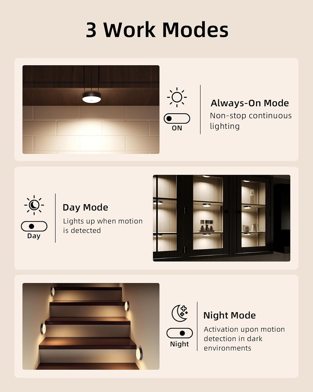 EZVALO Under Cabinet Lighting with Charging Station, 1000mAh Rechargeable Puck Lights with Remote, 3 Color Temps & 12