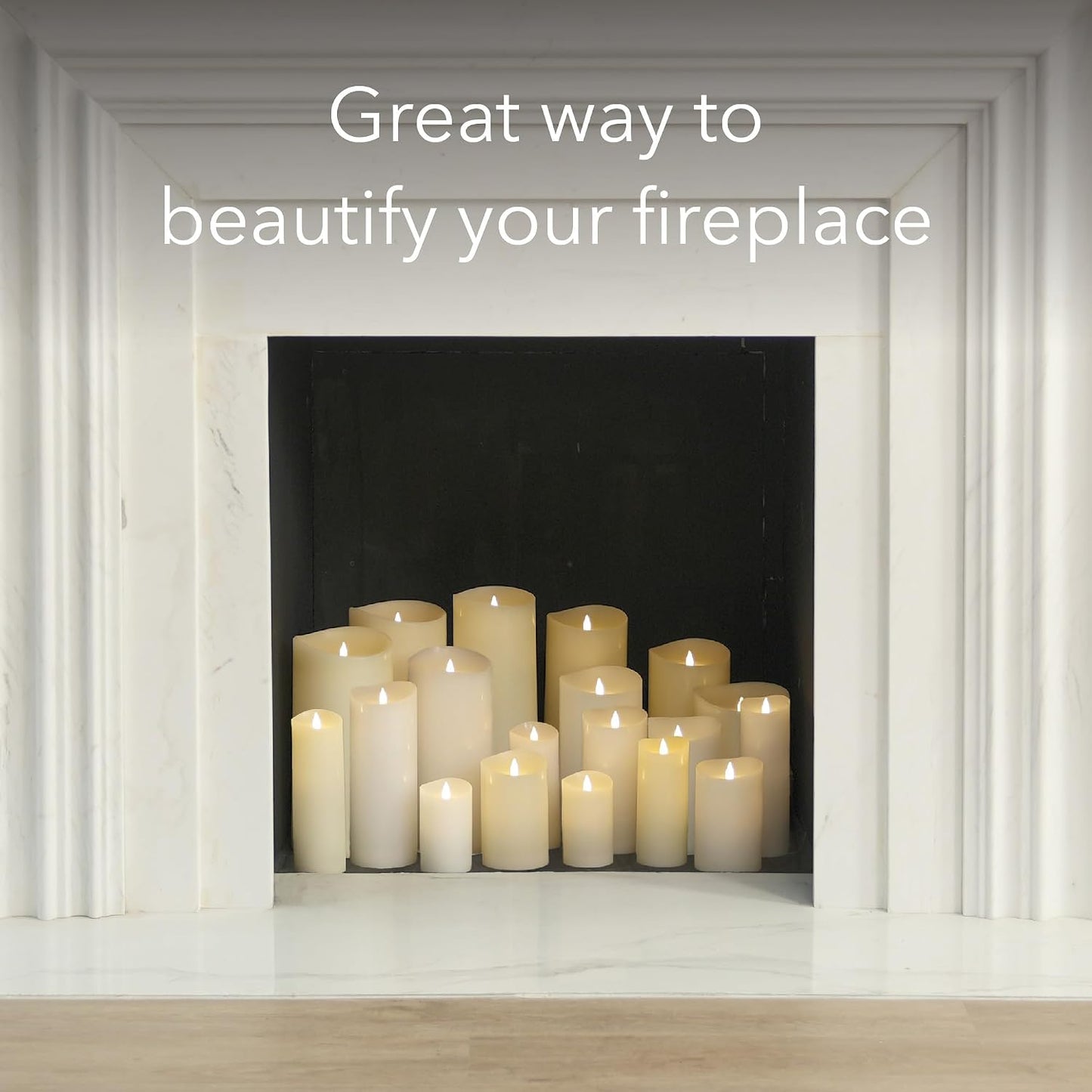 Flameless LED Candles with Remote Control, 3"x 5.1"Flickering 3D Moving Flame Battery Operated Candles in Real Wax