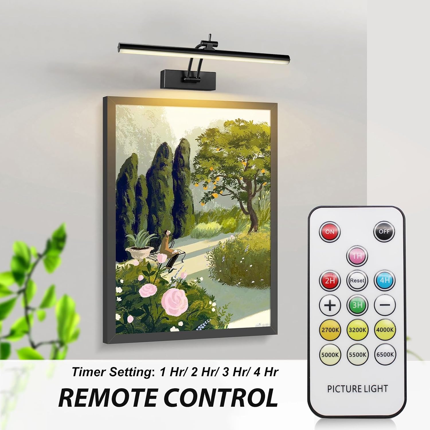 Yuichoy 4 Pack Picture Lights for Wall Battery Operated, 12 inch Wireless Art Lighting for Painting, 6 Colors Picture
