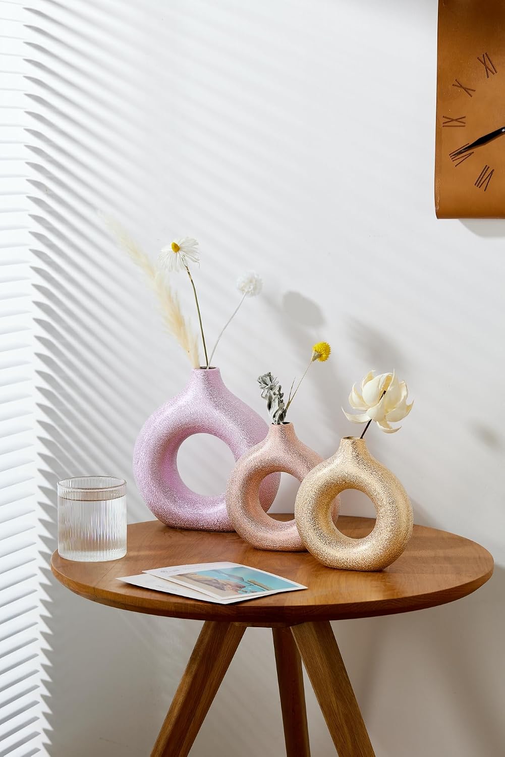 Modern Vase / Modern Donut-Shaped Decorative Vases / Purple-gold / Extra Large + Large