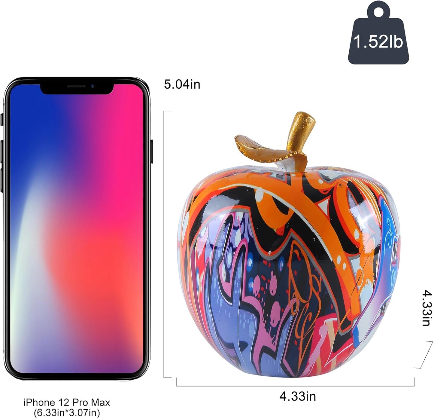 Fruit Figurines Apple Statue Decorations / Colorful / 5 x 4.3 x 4.3