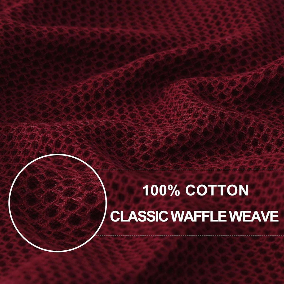 Homaxy 100% Cotton Waffle Weave Kitchen Dish Cloths 24-Pack, Burgundy | 12 x 12 Inches, Ultra Soft Absorbent Dish