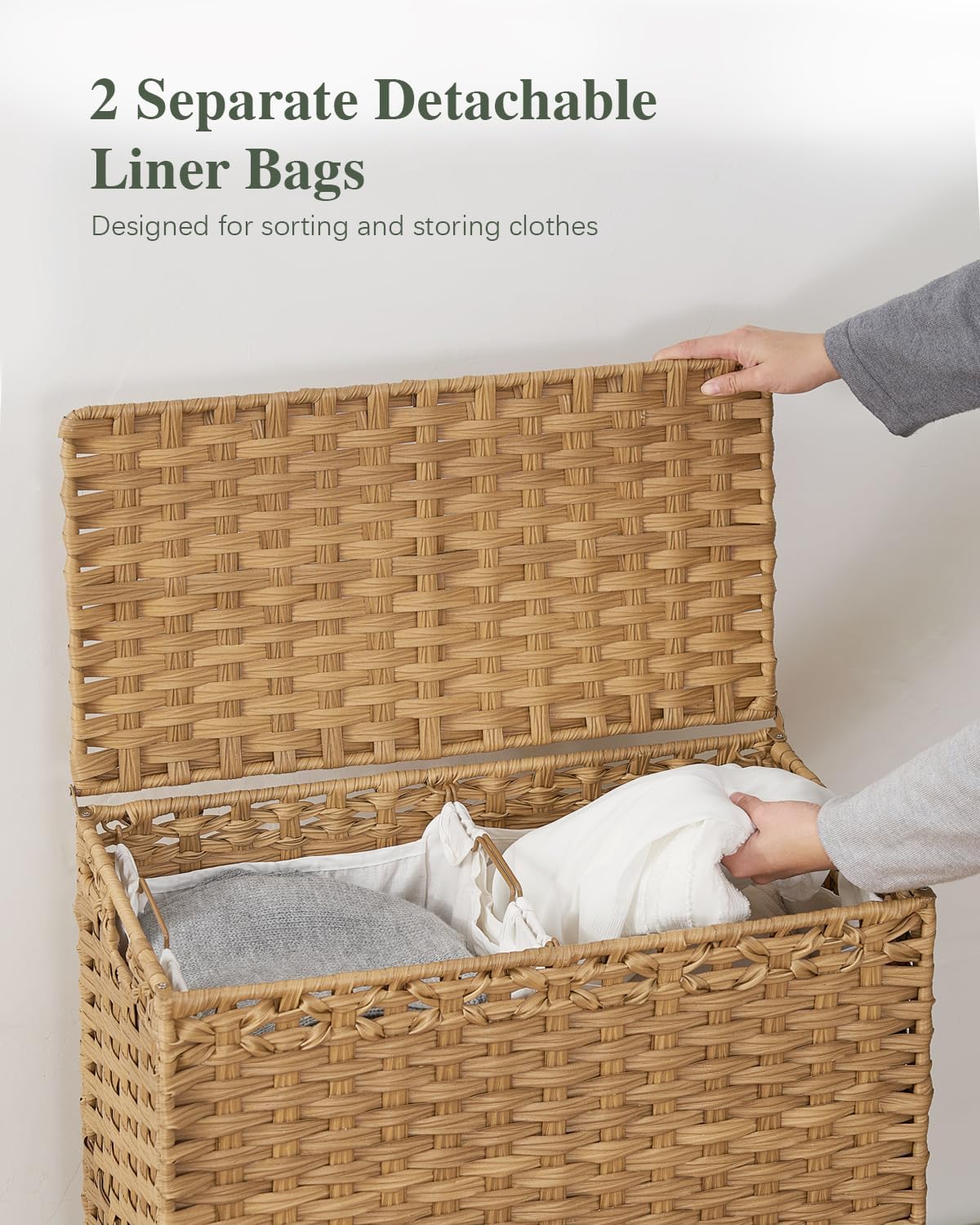 112 L Handwoven Rattan Wicker Laundry Basket / Natural / 112 L - 29.6 Gal
