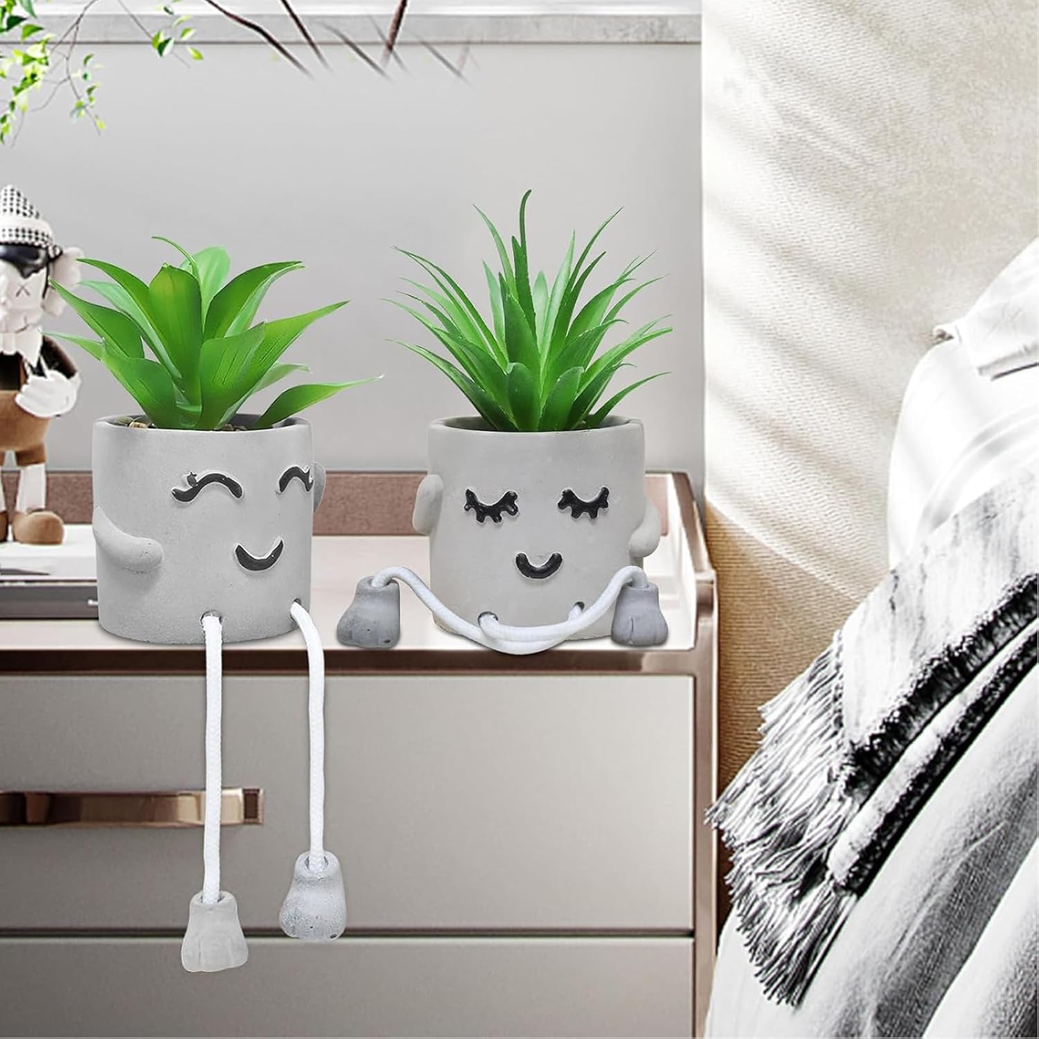 Potted Mini Fake Plants for Desk Decor / Set/b / Set of 2