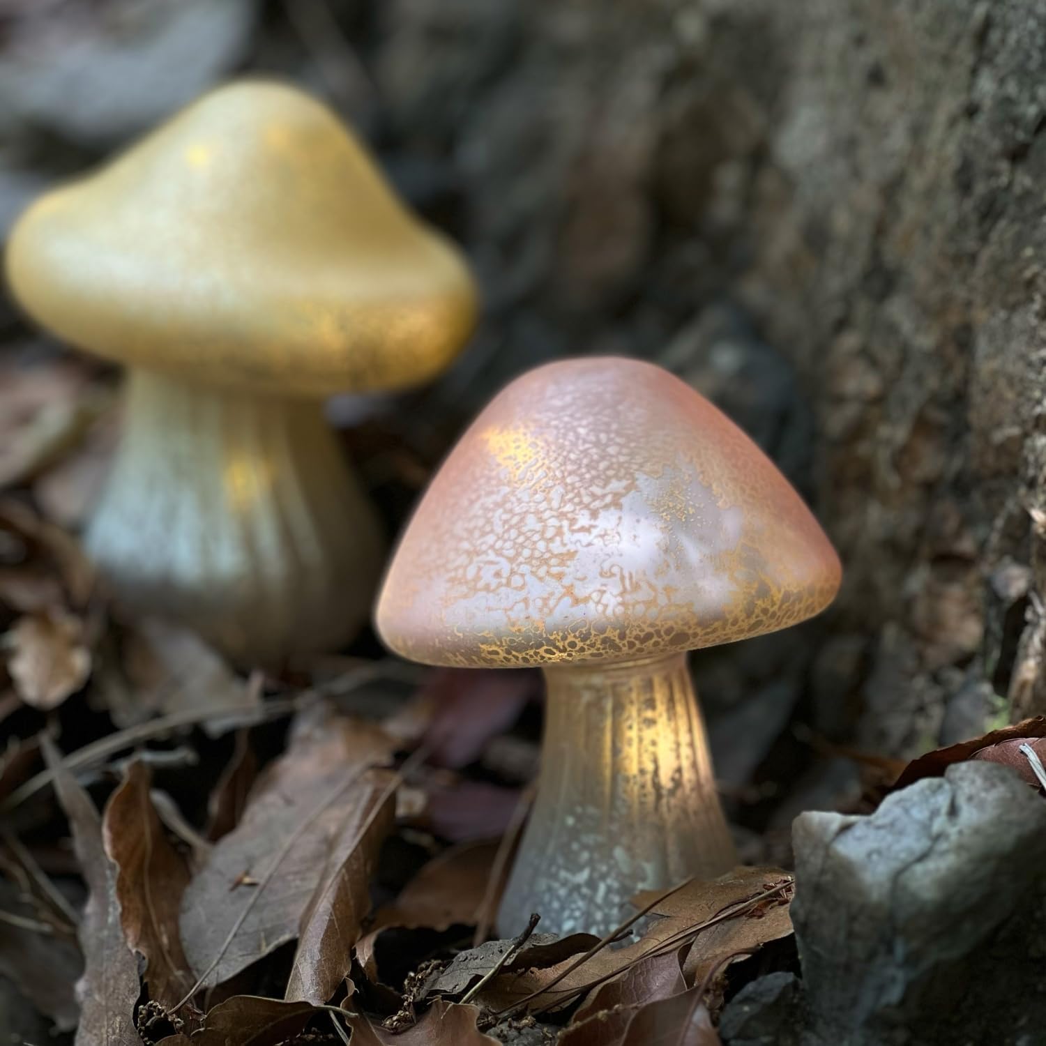 Glass Mushroom Lamp / Pink