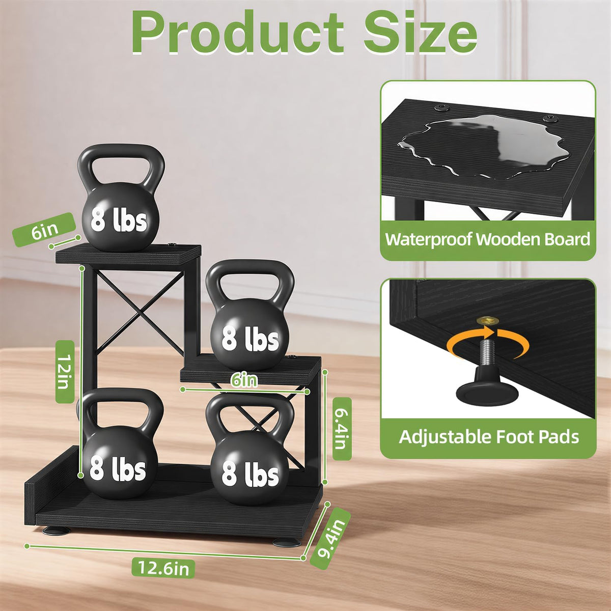 iDavosic.ly Table Top Small Plant Stand, Succulent Holder for Desk, Black | 3 Tier Flower Pot Shelf for Desktop, Space