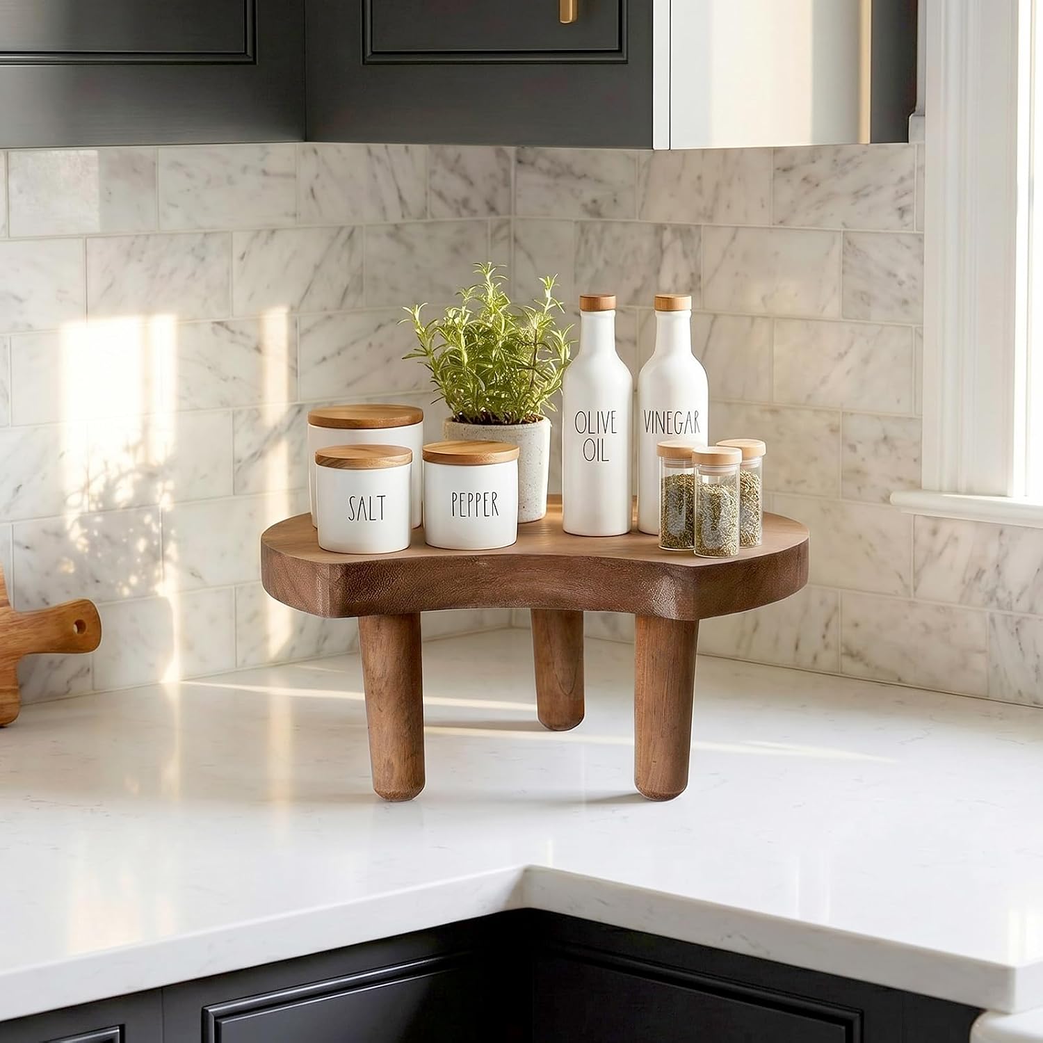 Rustic Wood Riser Stand Farmhouse Wood Pedestal Stand / Set of 2