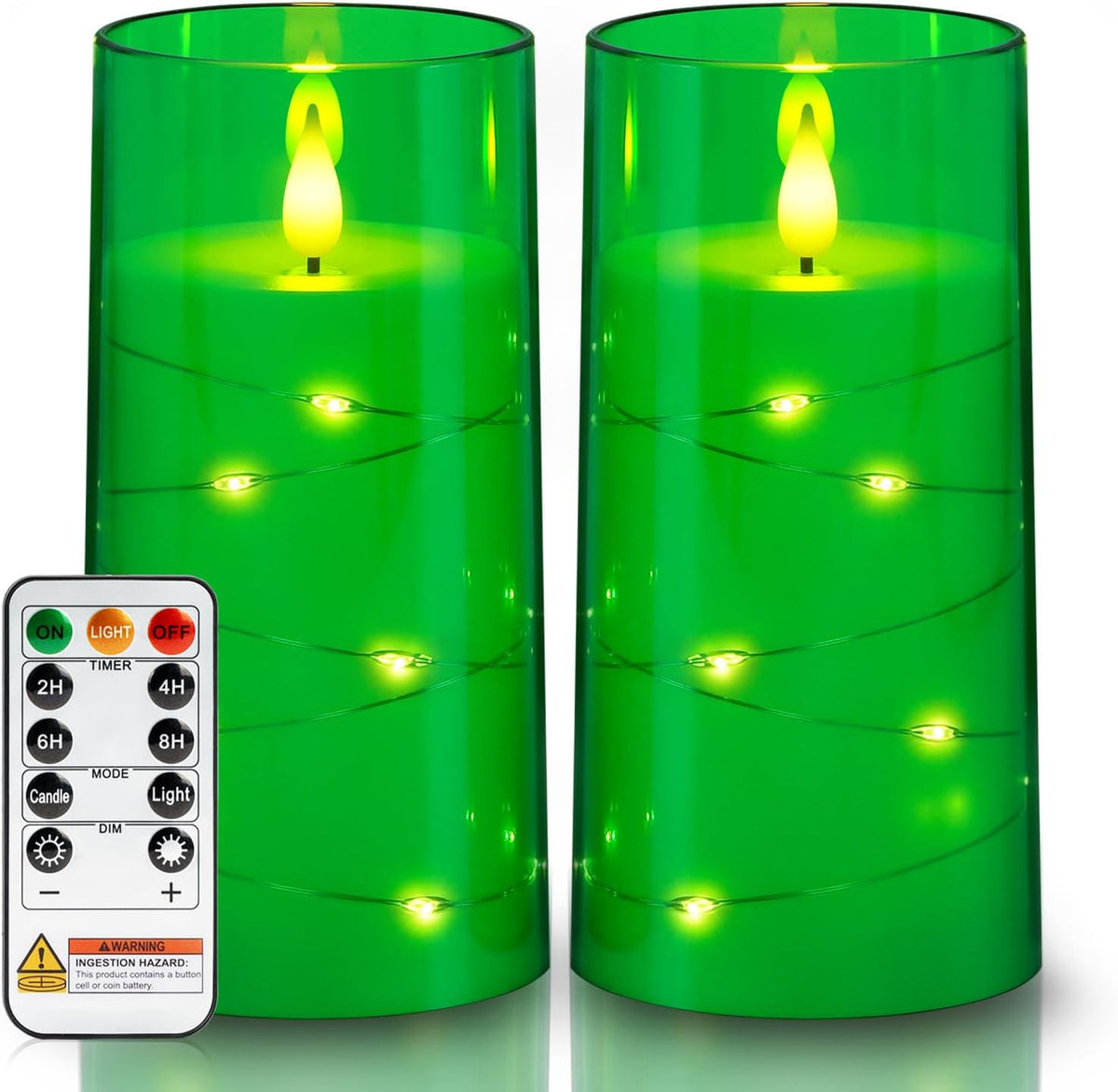 Homemory 3"x6" Flameless Candles, Flickering LED Pillar Candles with Remote
