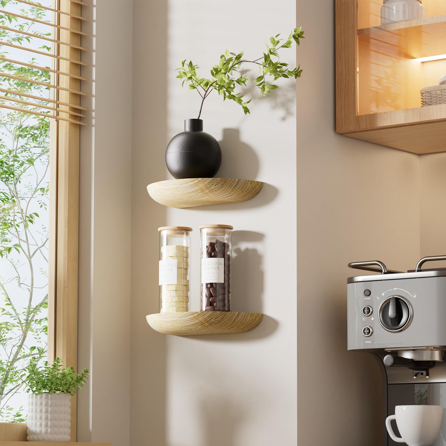 Elegant Floating Shelves / Light Brown / Screw Mount