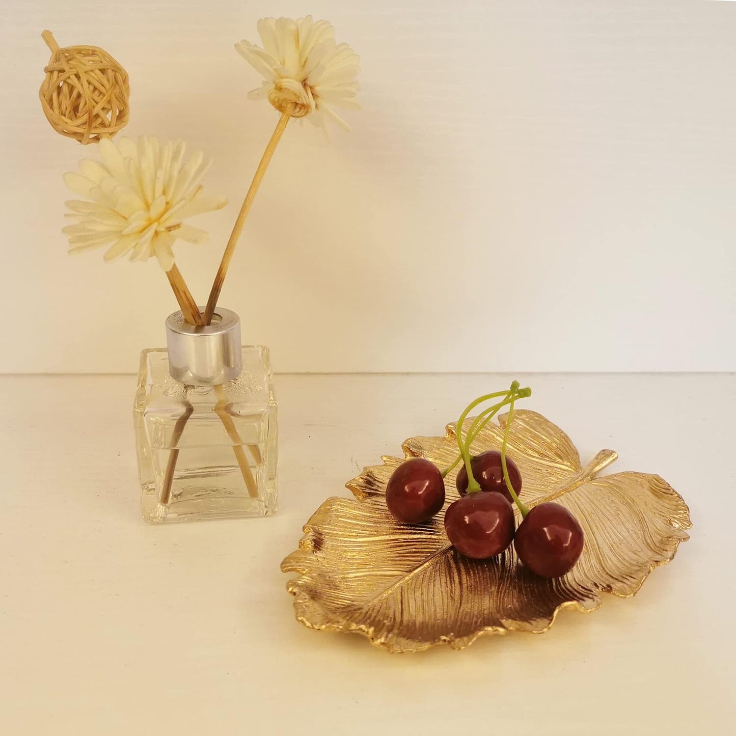 Trinket Dish Vanity Tray for Dresser Christmas / Large Elm-gold