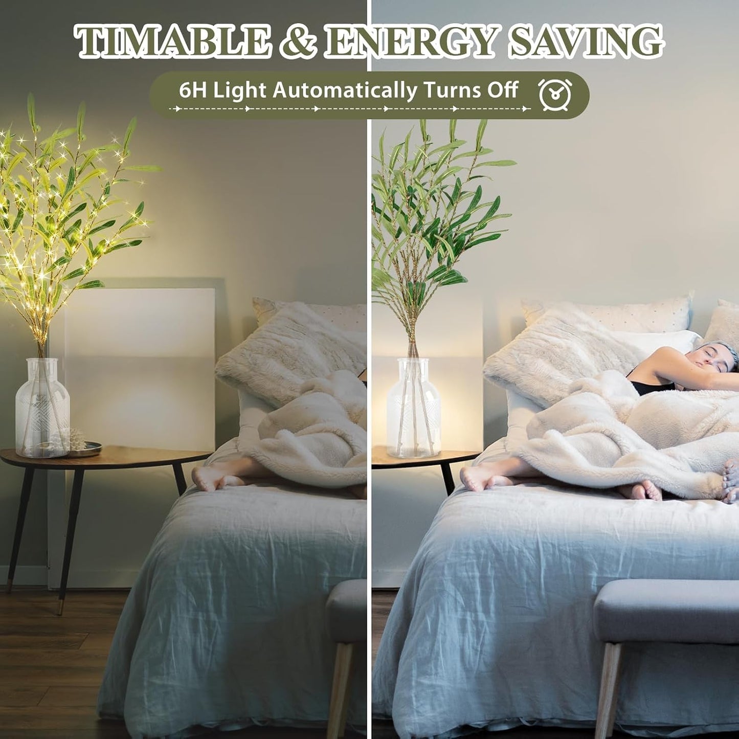 Battery Operated Lights / Olive / 33 Inch
