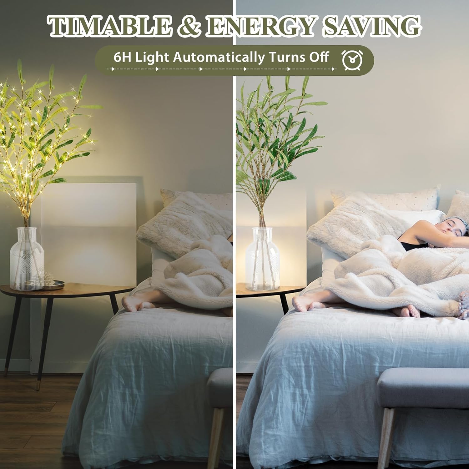 Battery Operated Lights / Olive / 33 Inch