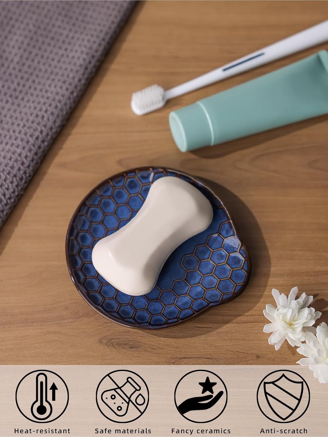 Soap Holder / Soap Saver Tray / Vintage Blue / Set of 2
