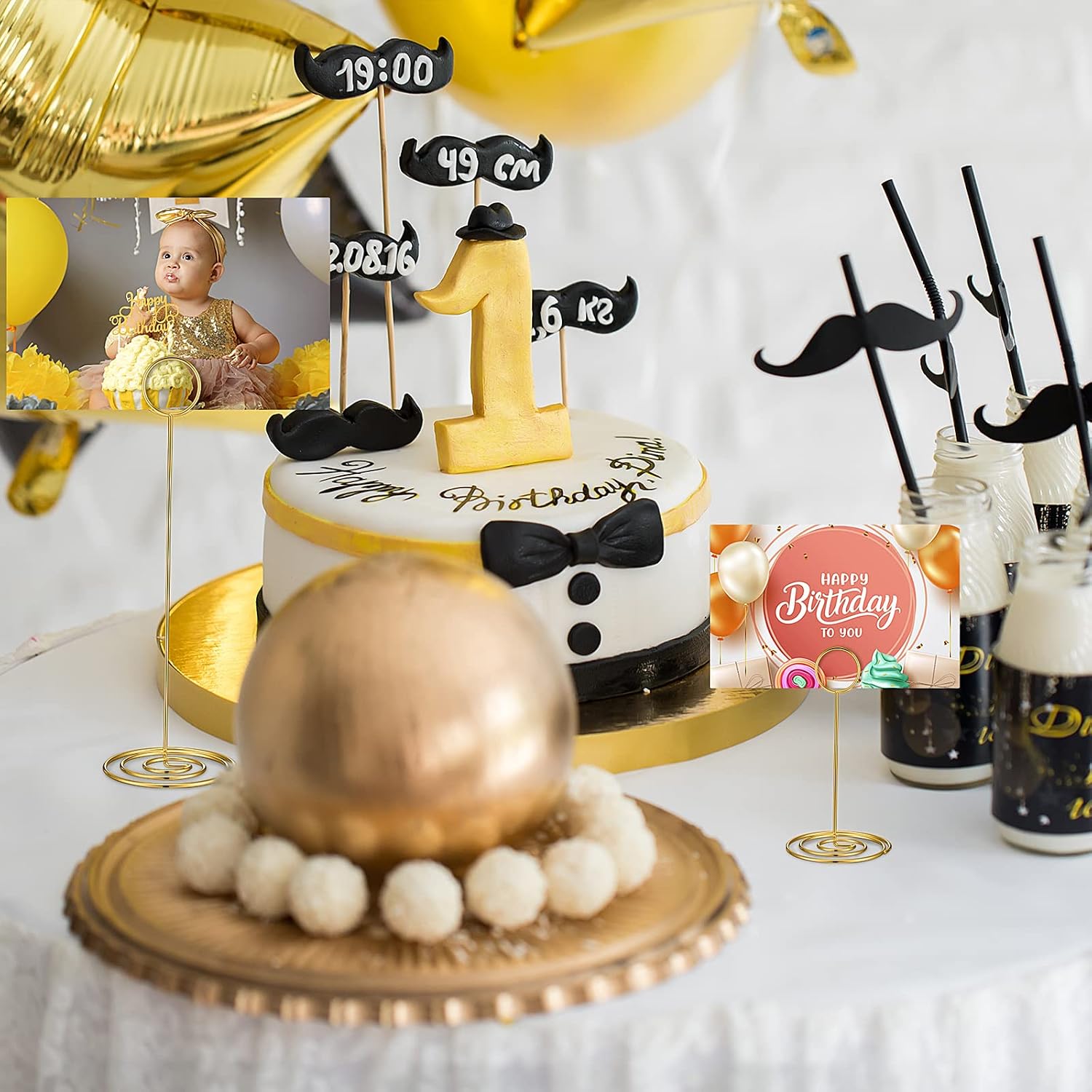 Teling 36 Pieces Table Number Holders 3 Size Place Card Holder Name Numbers Menu Memo Note Card Picture Photo Clip