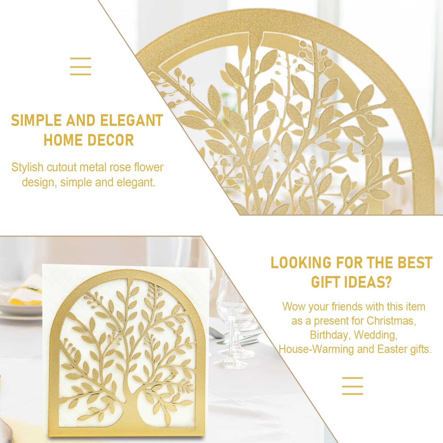 Napkin Holder / Gold Tree of Life