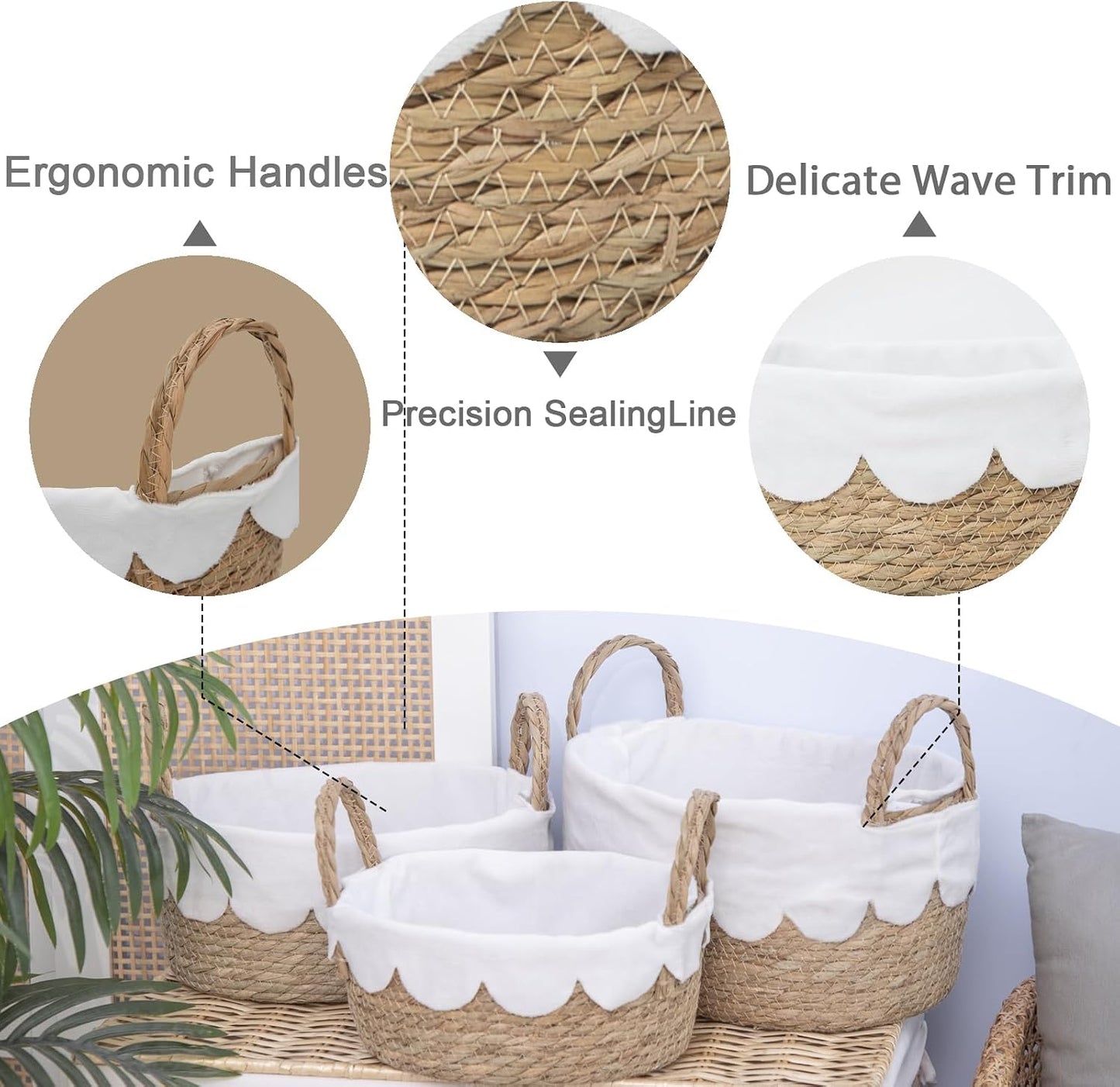 Handmade Seagrass Wicker Storage Basket