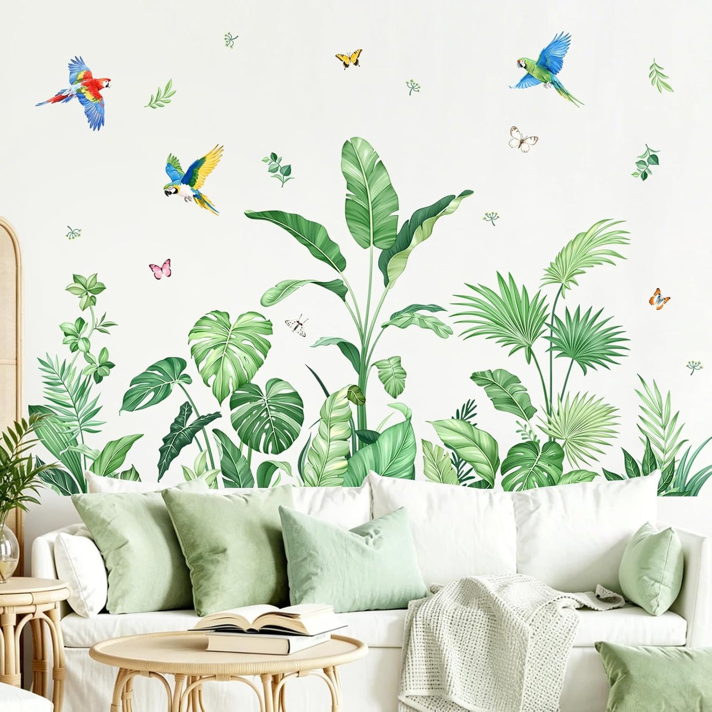 Tropical Jungle Leaf Wall Decals / Green