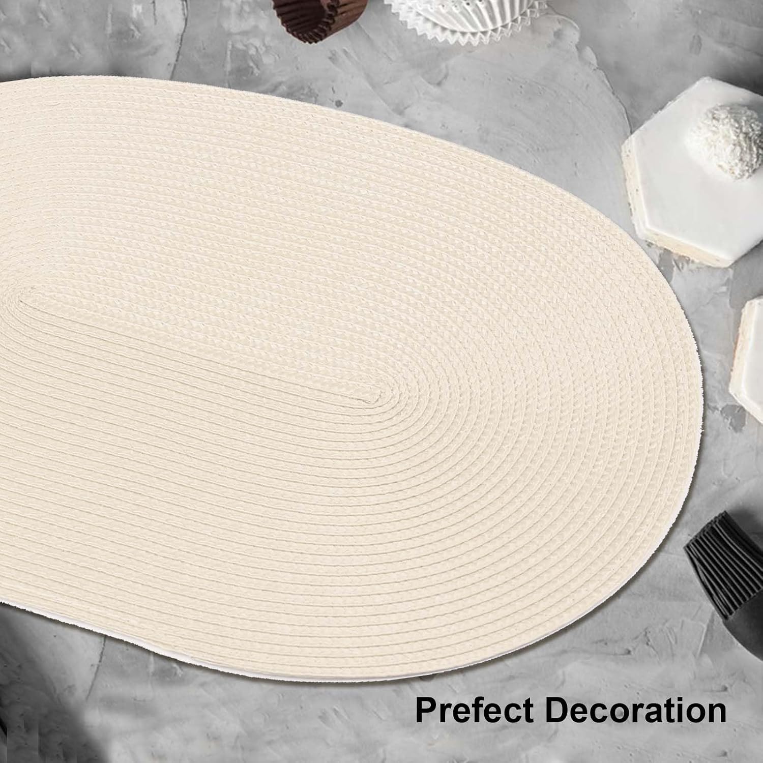 AHHFSMEI Placemats Set of 8 for Dining Table Washable Woven Non-Slip 18x12 inches Placemat Heat-Resistant Durable Table
