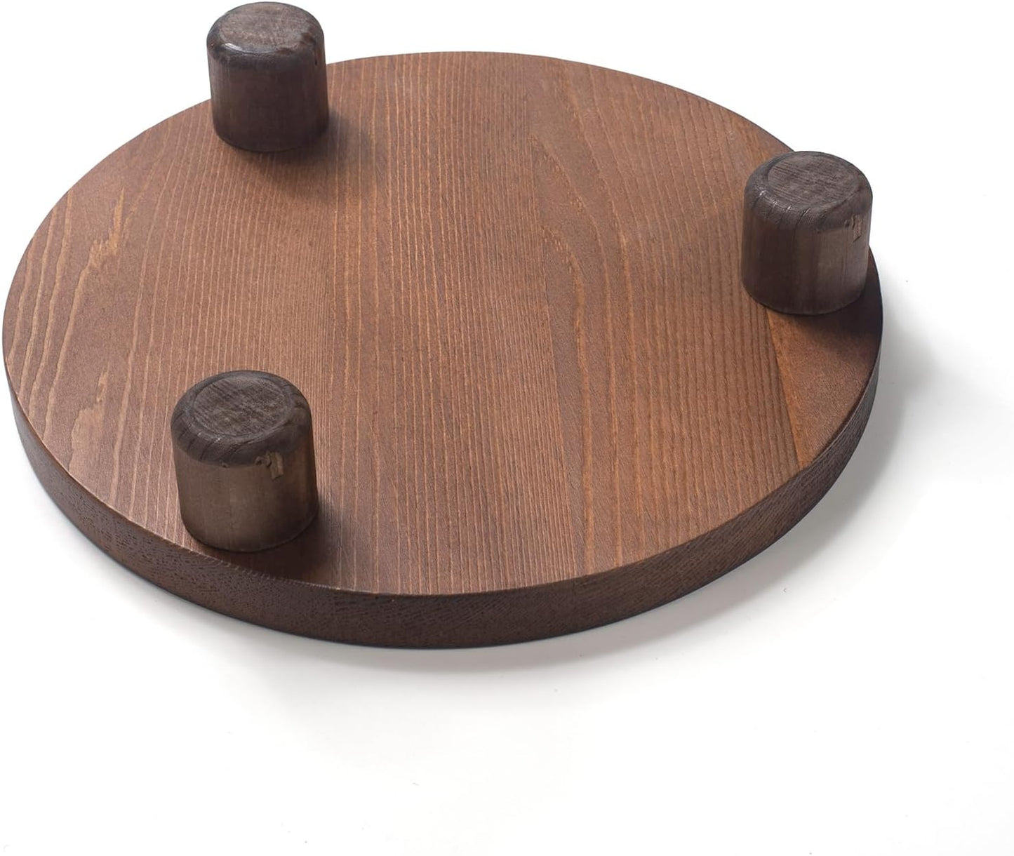 Round Wooden Tray / Round - Brown / Set of 2