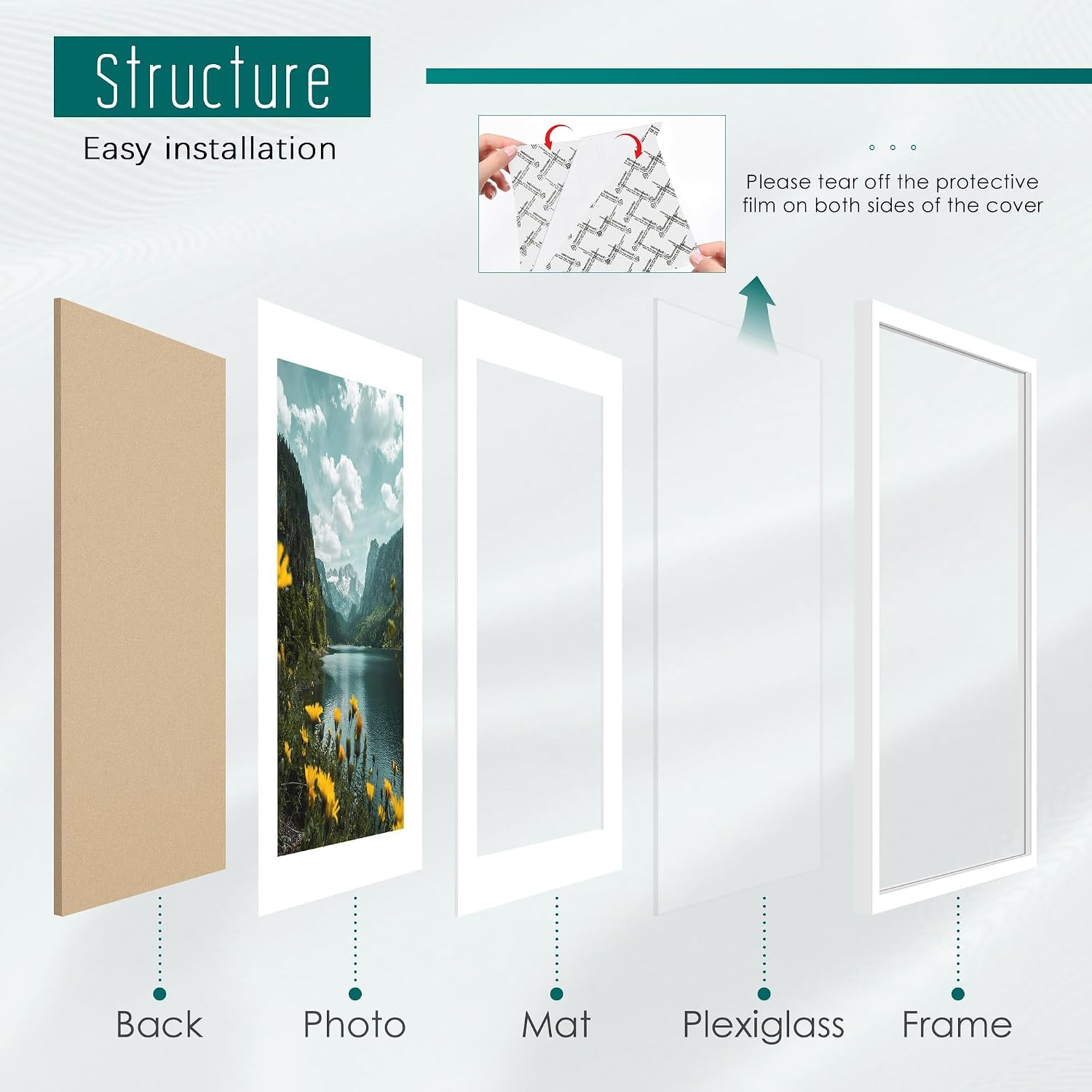 24x30 White Puzzle Frame, Picture Frame for Wall, 3 Pack | Fits 18x24 Posters With Mat or 24x30 Without Mat, Vertical