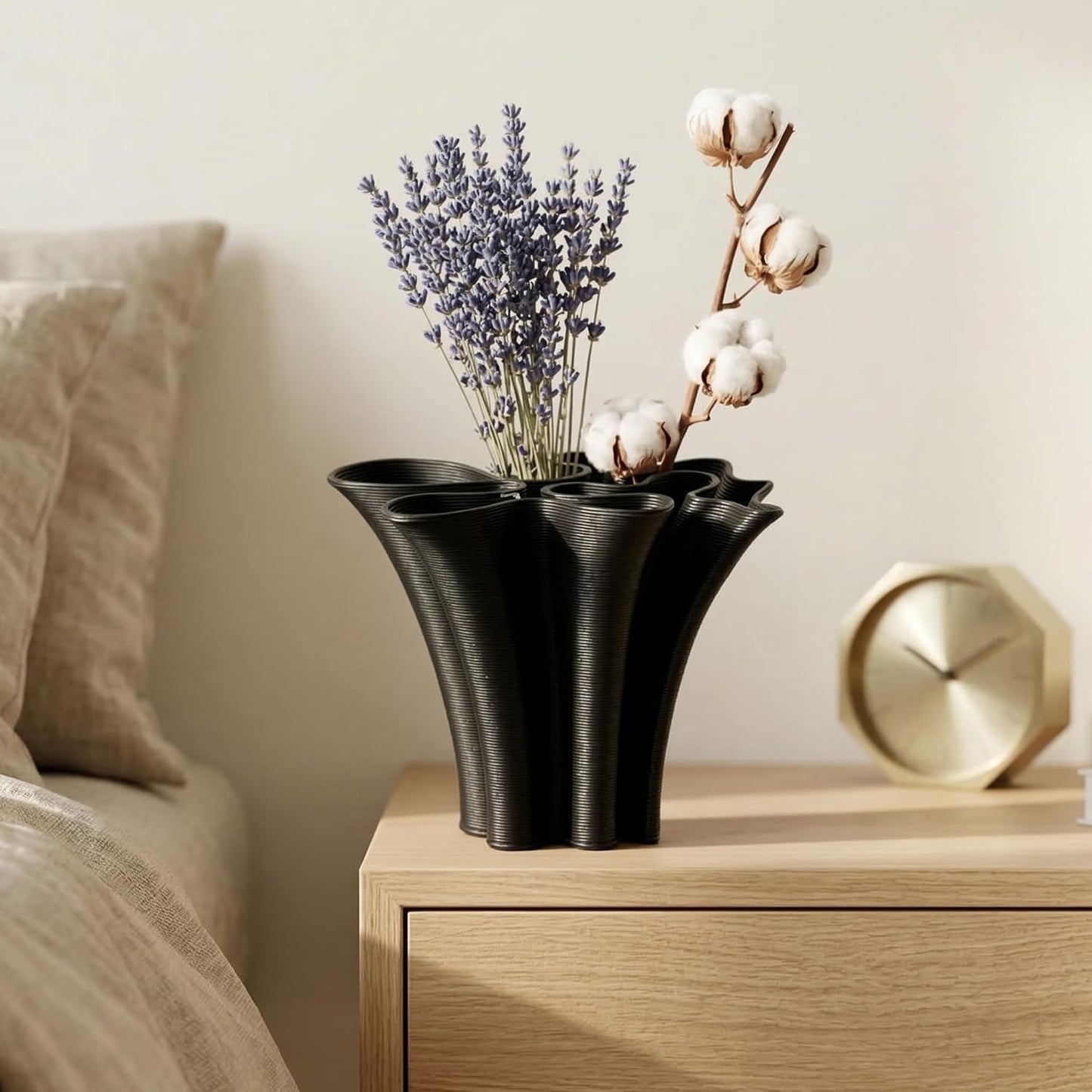 Black Ceramic Vase / Black-b, 5.9 Inch