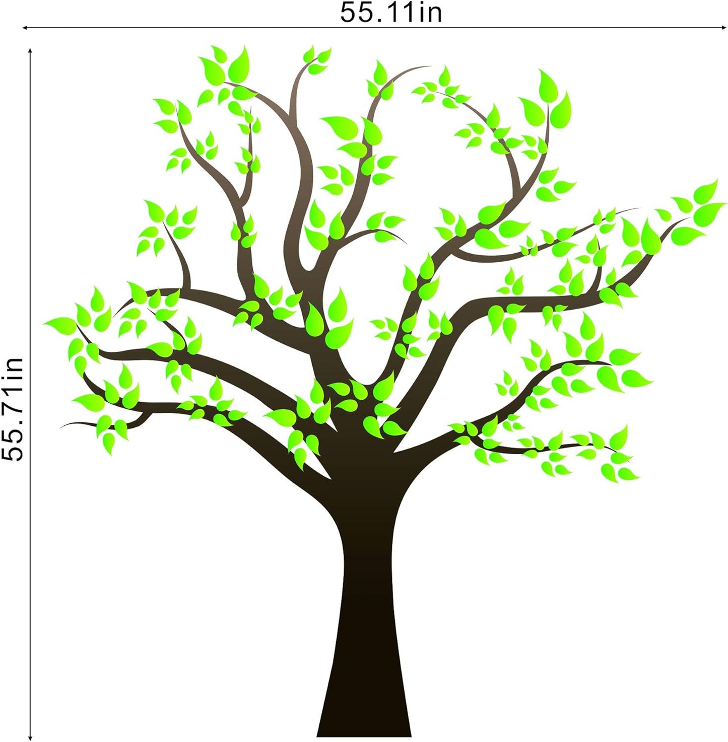 Amaonm Removable Cartoon Giant Wall Decals DIY Leaves Wall Sticker Peel and Stick / Tree / Brown