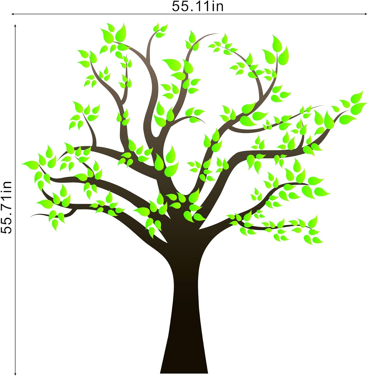 Amaonm Removable Cartoon Giant Wall Decals DIY Leaves Wall Sticker Peel and Stick / Tree / Brown