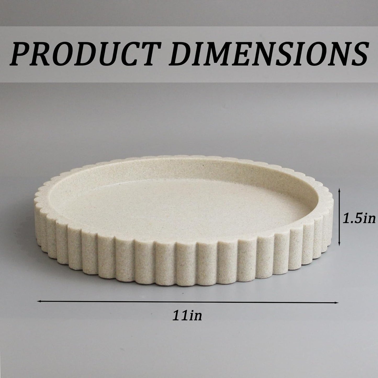 Modern Organizer / Decorative Coffee Table Tray / Beige