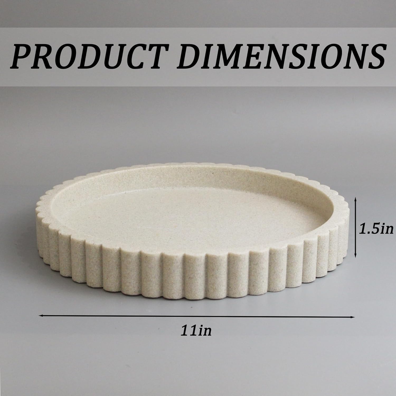 Modern Organizer / Decorative Coffee Table Tray / Beige