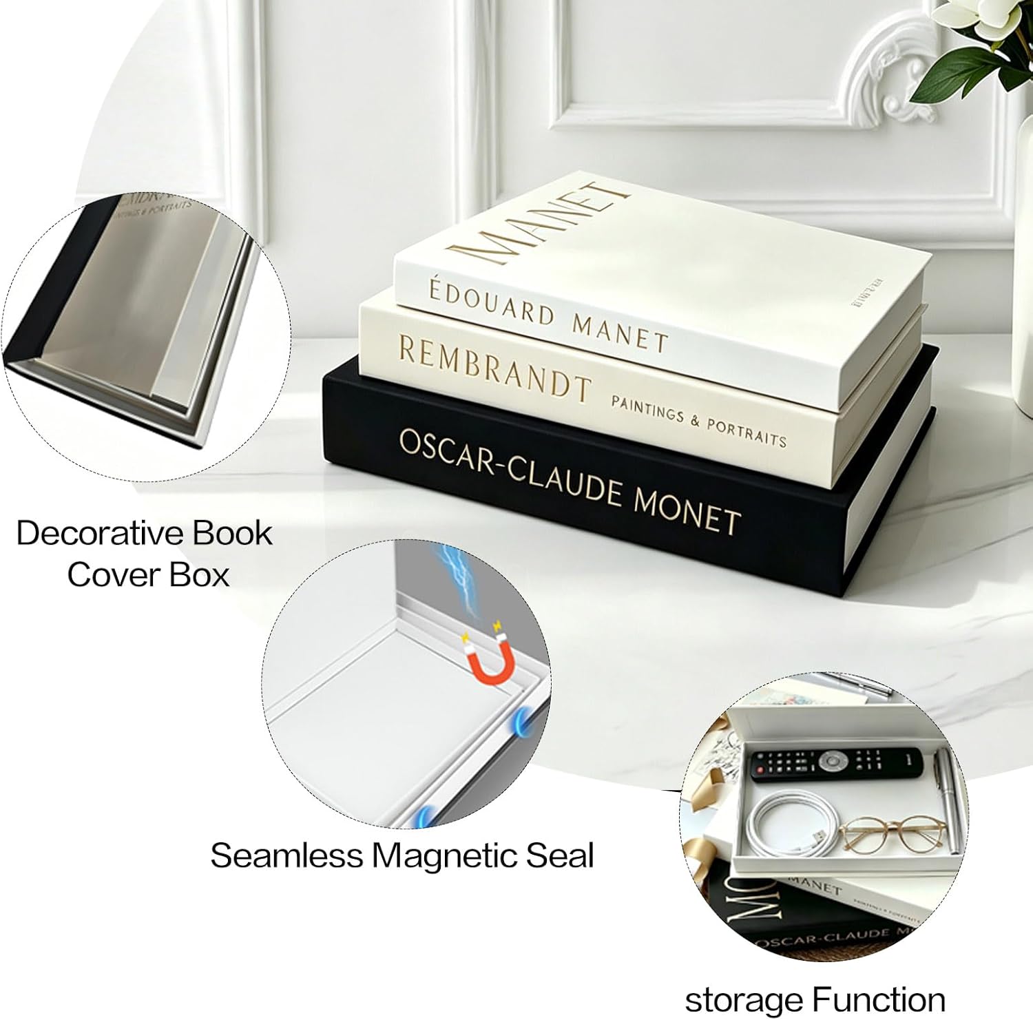 Modern Stacked Books / Decorative Faux Books Storage Box
