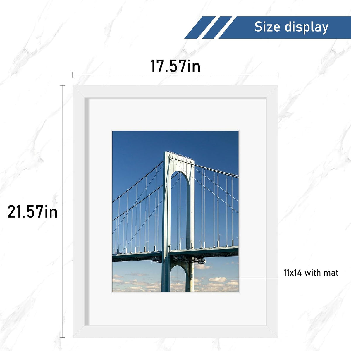 Wiscet 16x20 Picture Frame, White, 4 Pack | Display Picture 11x14 with Mat or 16x20 Poster Frame without Mat