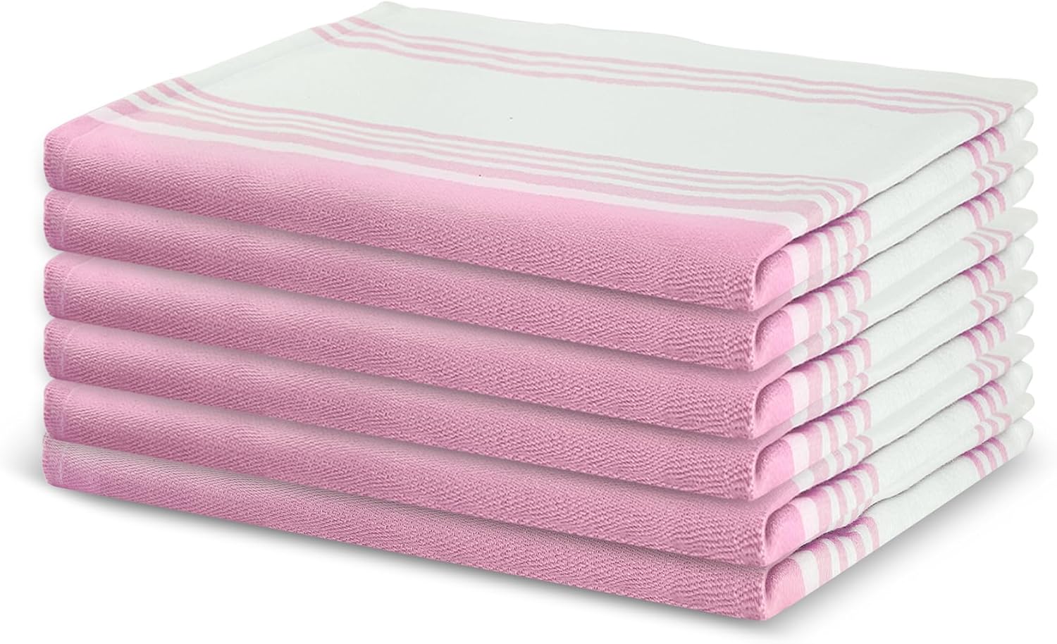 Urban Villa Kitchen Towels Cotton Dish Towels 20”x30” (Set of 6) Baby Pink