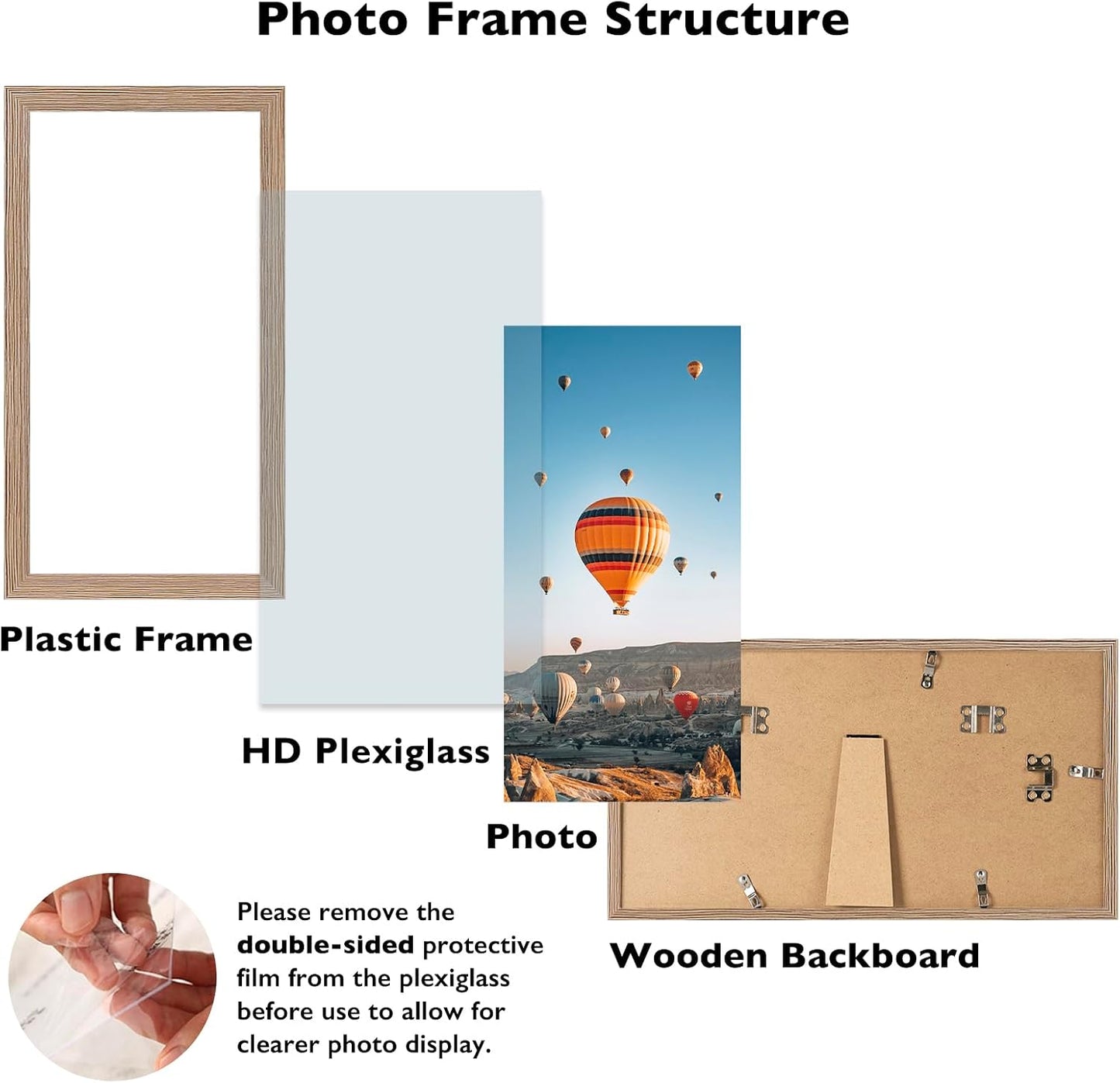 JCJMY 6x12 Rustic Brown Picture Frame Set of 6, Horizontal and Vertical Formats for Wall Hanging, 6 x 12 Wall Gallery