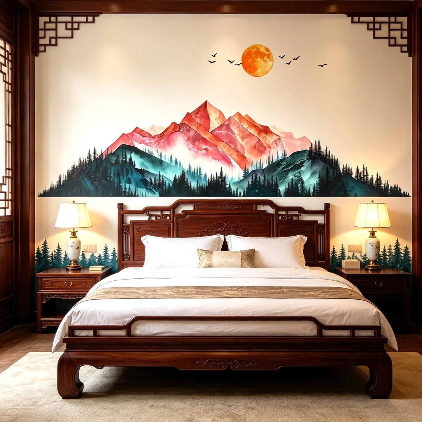 Boho Landscape Moon Wall Stickers