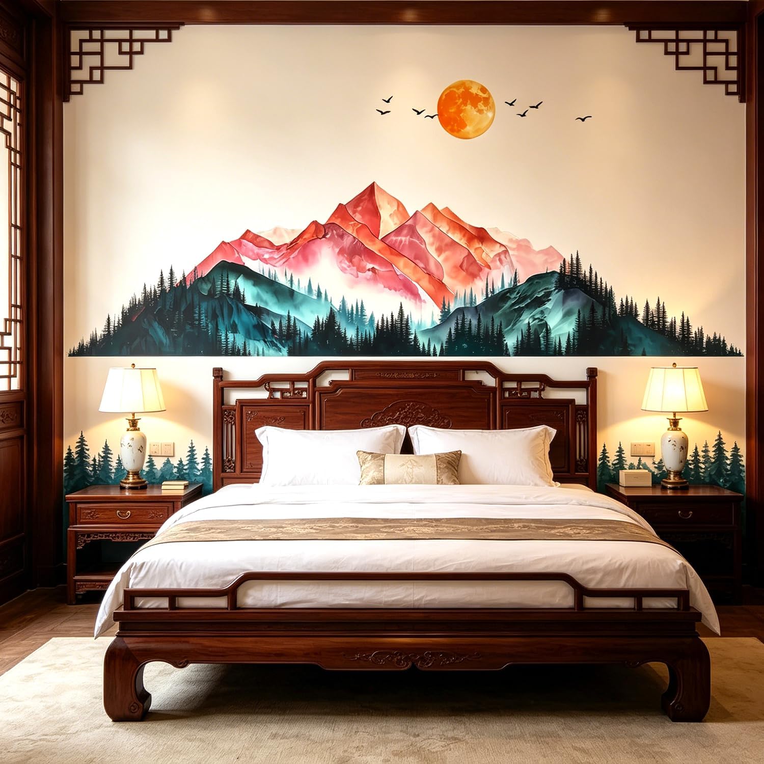 Boho Landscape Moon Wall Stickers