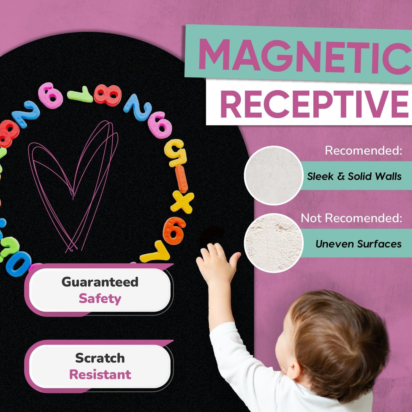 Magnetic Arch Wall Decal / Black / 39"W x 17.7"H / 39 x 18