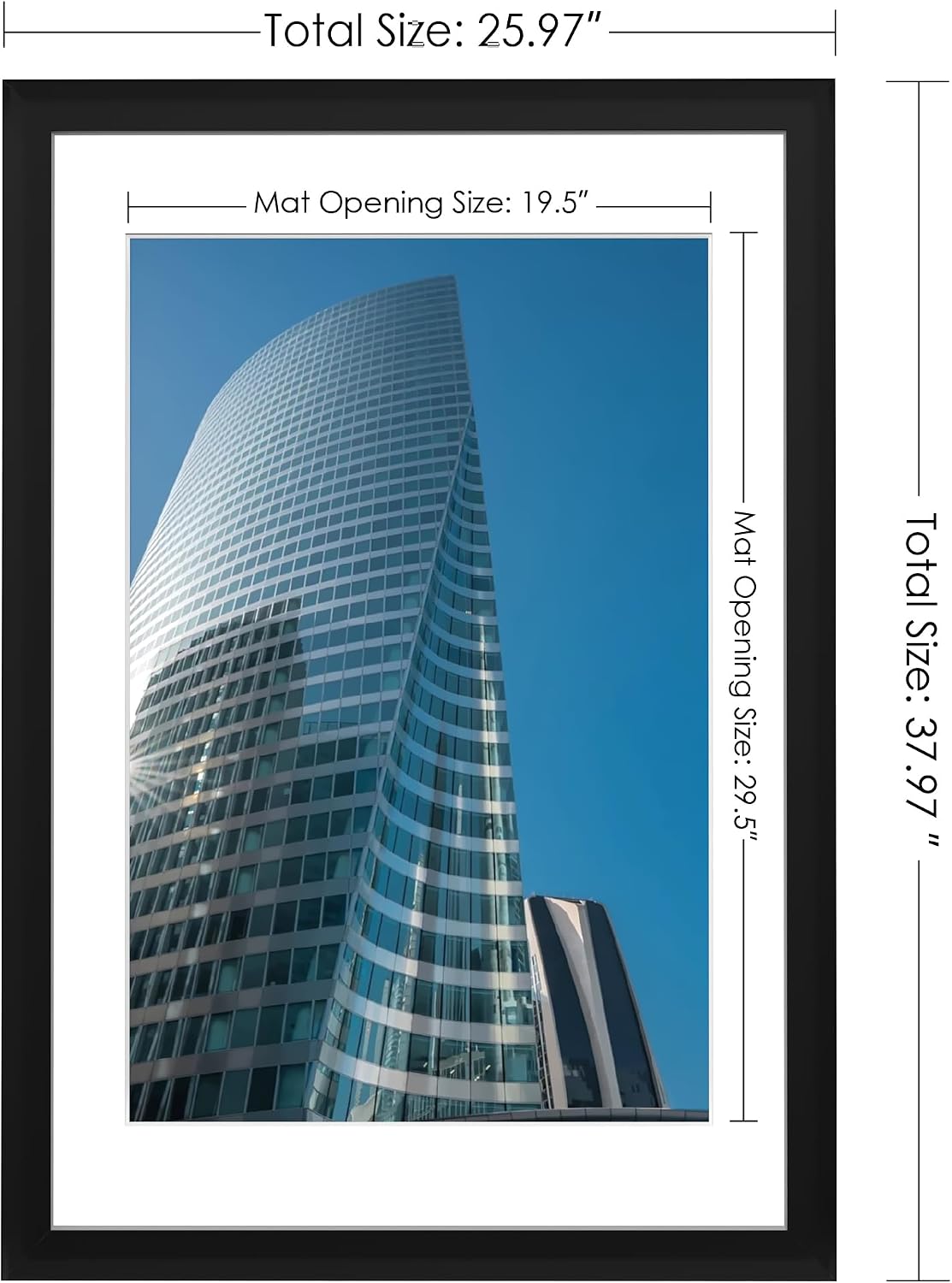 24x36 Poster Frame Set of 6, Wall Mount Display, Black | Display Pictures 20x30 with Mat or 24x36 Without Mat