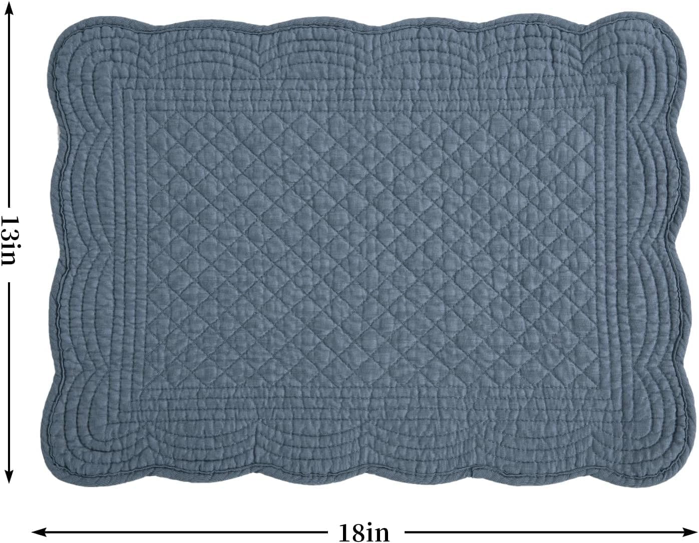 HOMBYS Quilted Placemats Set of 4 Washable-Rectangular Placemats for Kitchen Table-100% Cotton Fabric Rectangular Table