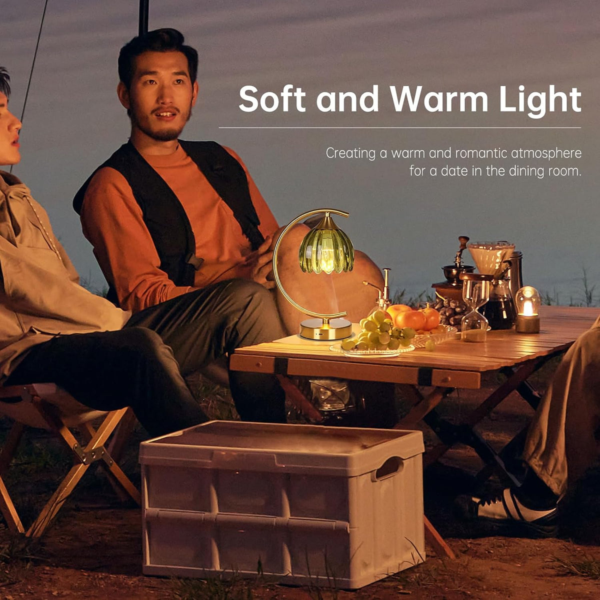 Shenmoyl Tulip Table Lamp, 5200mAh Cordless Touch Control Table Lamp with 3 Color Temps & Stepless Dimming
