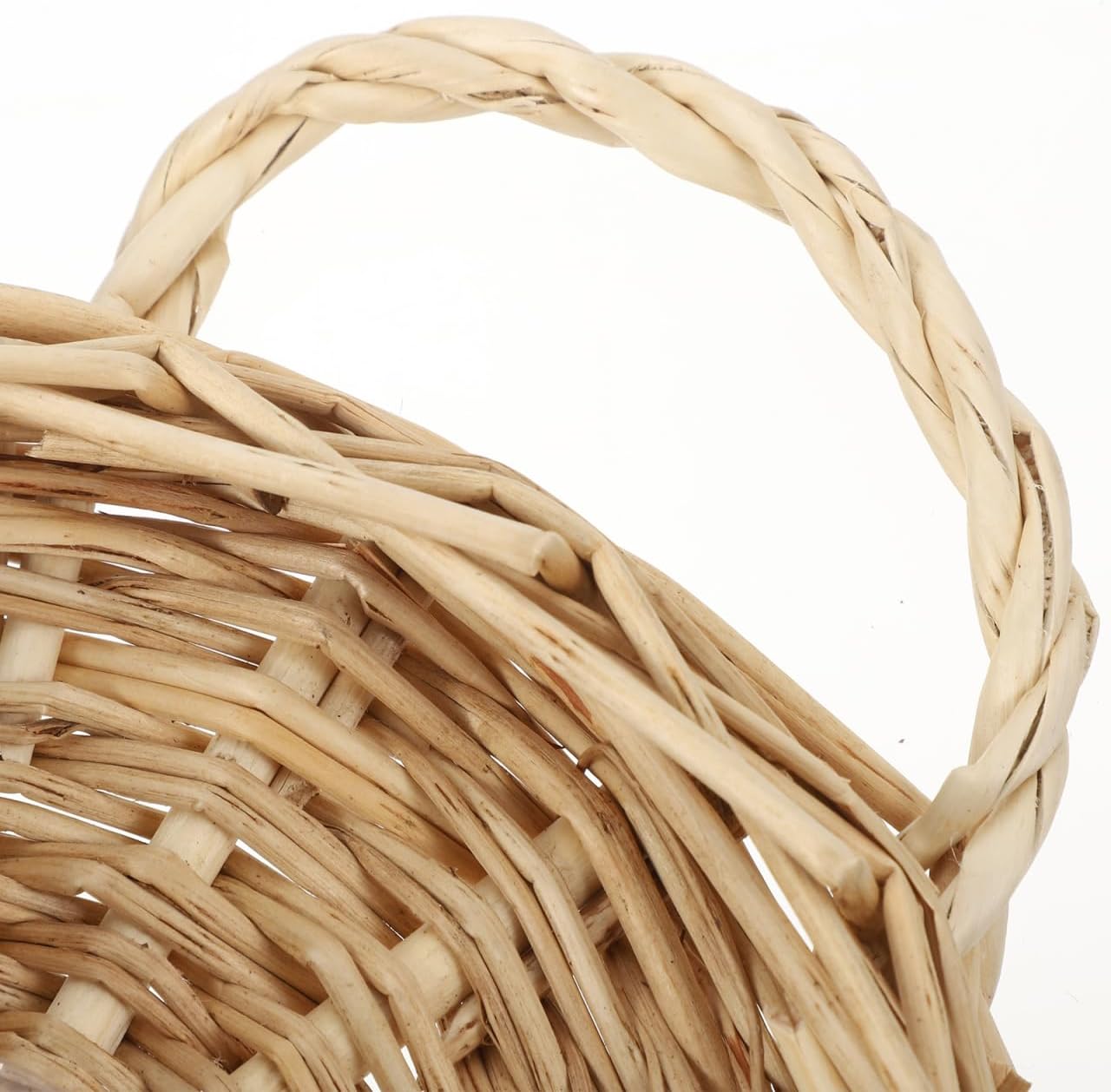 Rattan Woven Hanging Basket Wall Planter / 9 x 7 x 3.5