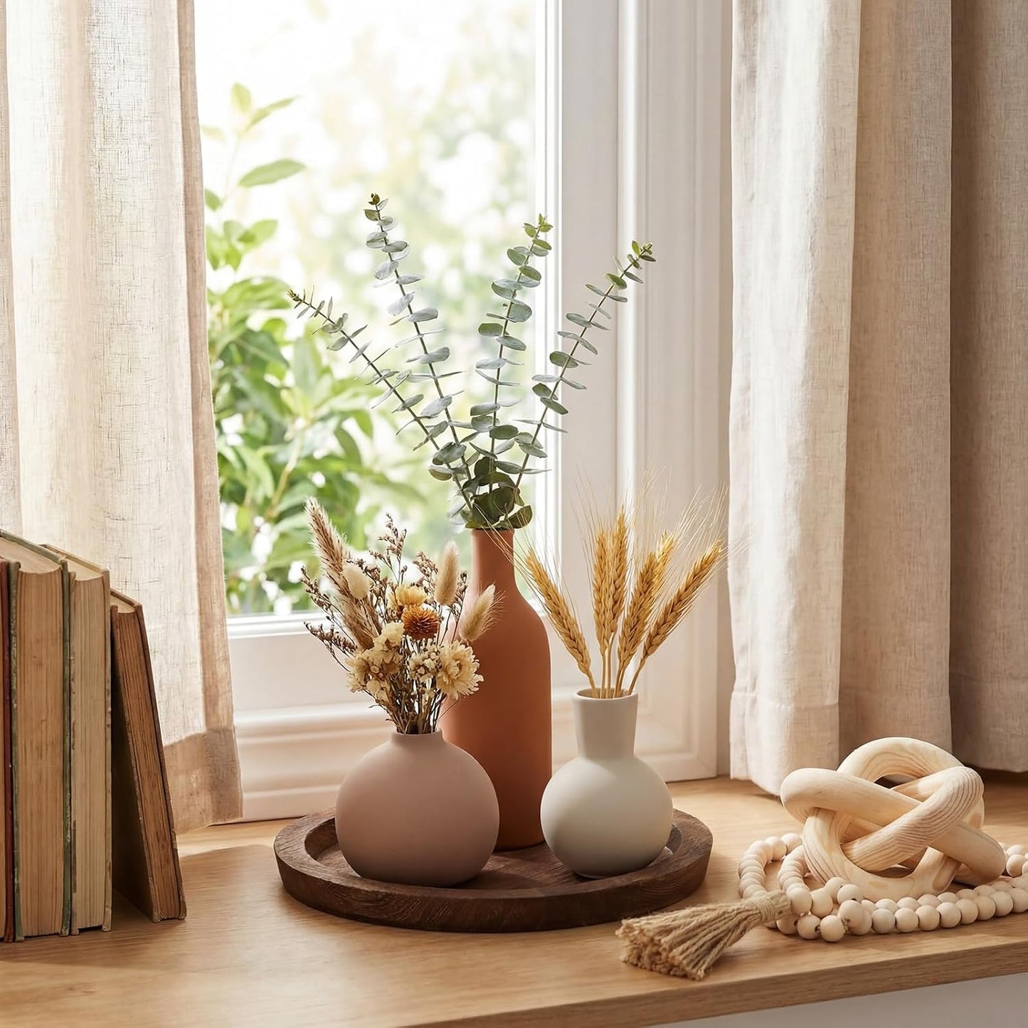 Ceramic Vase Set / Natural / Set of 6